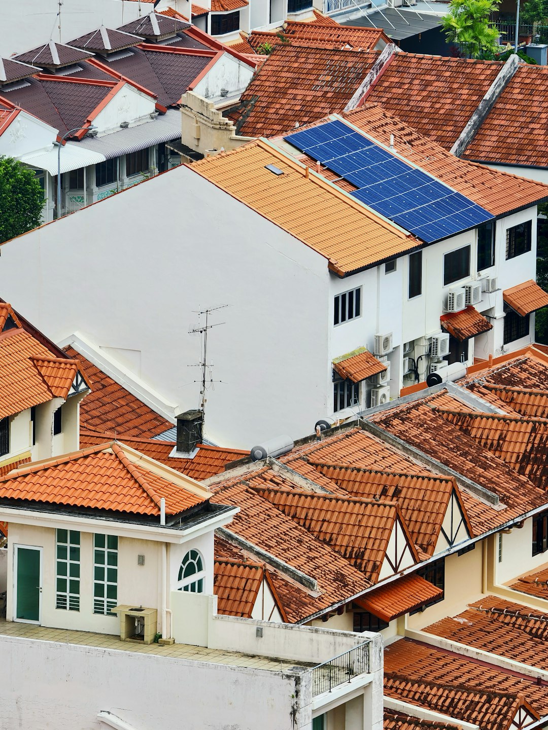 rooftops-of-houses-with-solar-panels-on-one-roof-kakdu2vsrqo